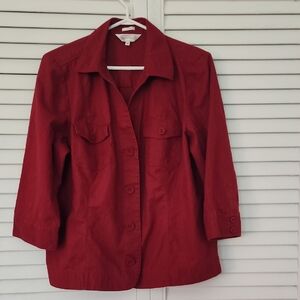 Women's Red Button-Up Jacket